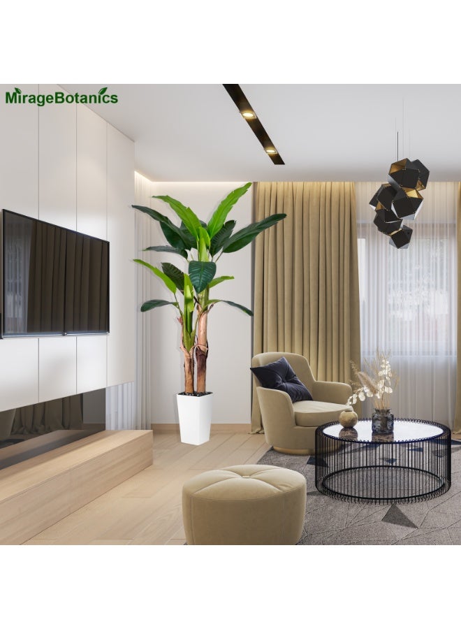 MirageBotanics 160cm Artificial Banana Tree Artificial Leaf Plant Tall Tree Faux Banana Leaves with Black UV Planter for Home Swimming Pool Outdoor Patio Tropical Decor - Image 4