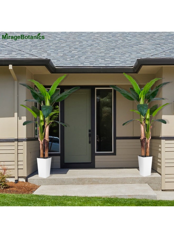 MirageBotanics 160cm Artificial Banana Tree Artificial Leaf Plant Tall Tree Faux Banana Leaves with Black UV Planter for Home Swimming Pool Outdoor Patio Tropical Decor - Image 5