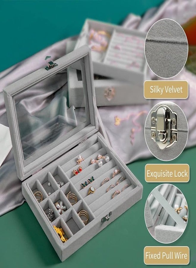 ATHA Jewelry Travel Case | Velvet Jewelry Storage Box | Portable Jewellery Holder for Women Girls | Earrings Necklace Ring Bracelet Organizer | Small Compact Travel Jewelry Case (1 Psc_Multicolor) - Image 4