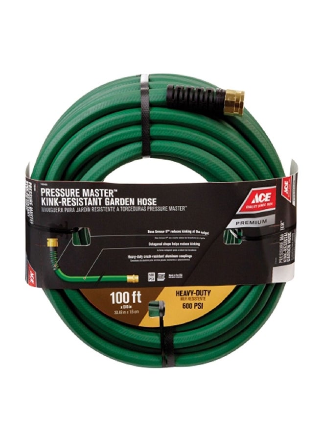 ACE Pressure Master Kink Resistant Heavy Duty Garden Hose Green 5/8inch x 100ft ZJFH34