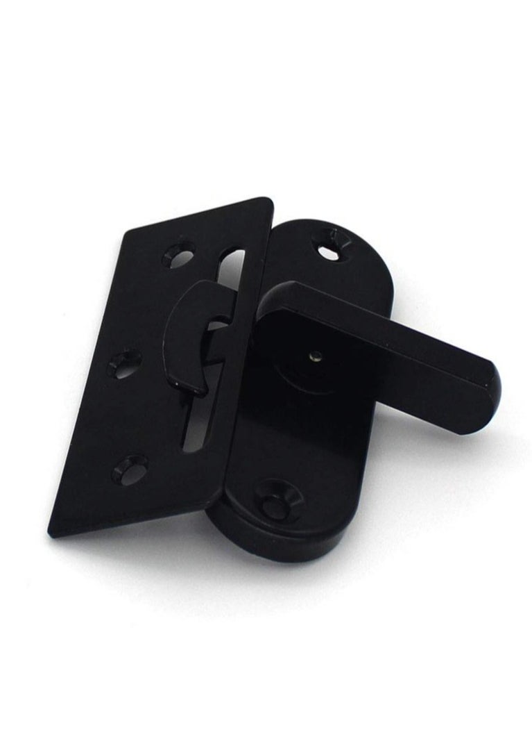 Excefore Anti Theft Sliding Door Latch, Sliding Steel Barn Door, Door Buckle Door Bolt with 90 Degree Latch (Black)  - Image 4