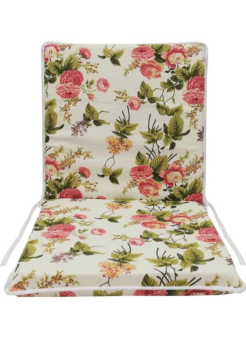 Nelson - Chair Cushion with Back, Elastic, Zipper, Sponge - 1 Piece (English Rose) Washable - Image 1