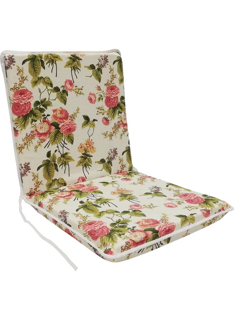 Nelson - Chair Cushion with Back, Elastic, Zipper, Sponge - 1 Piece (English Rose) Washable - Image 1