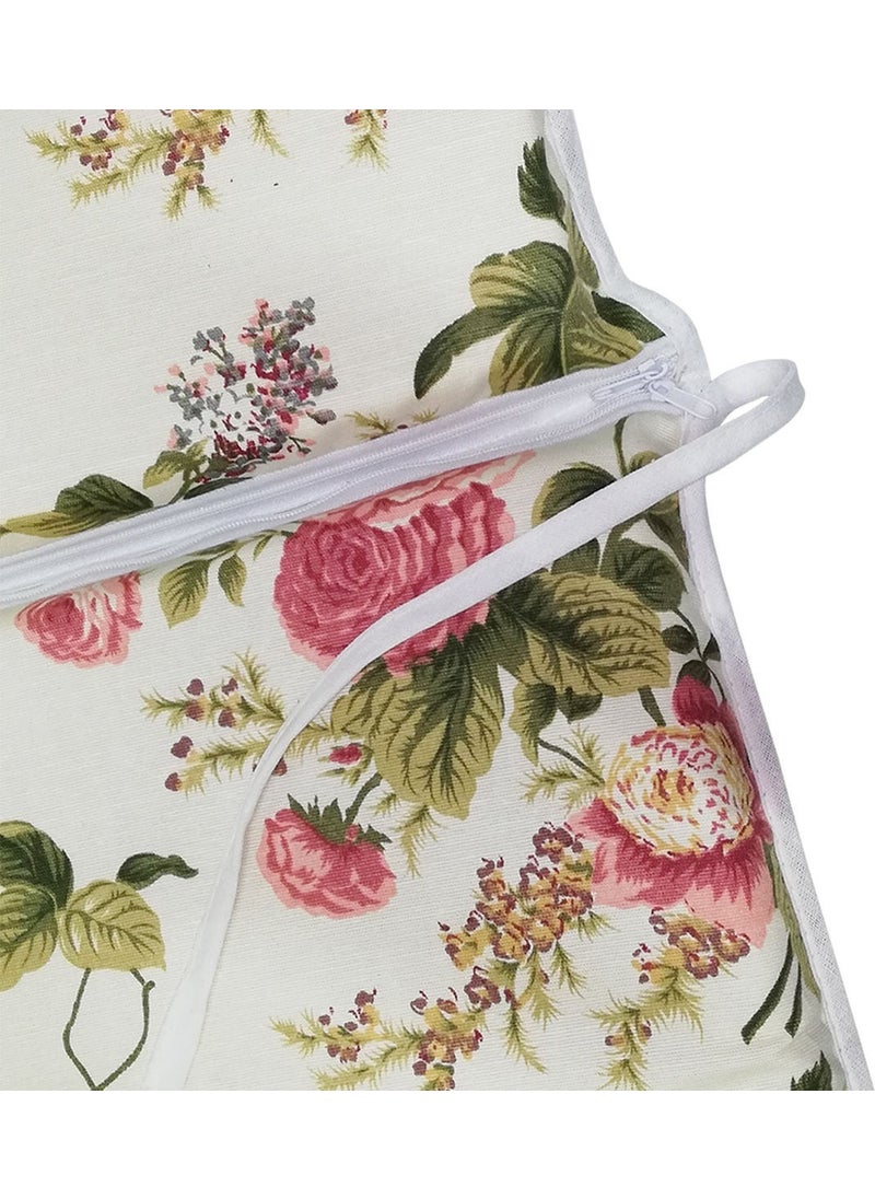 Nelson - Chair Cushion with Back, Elastic, Zipper, Sponge - 1 Piece (English Rose) Washable - Image 1