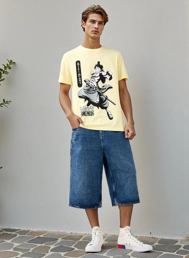 SP Characters Luffy Print T shirt