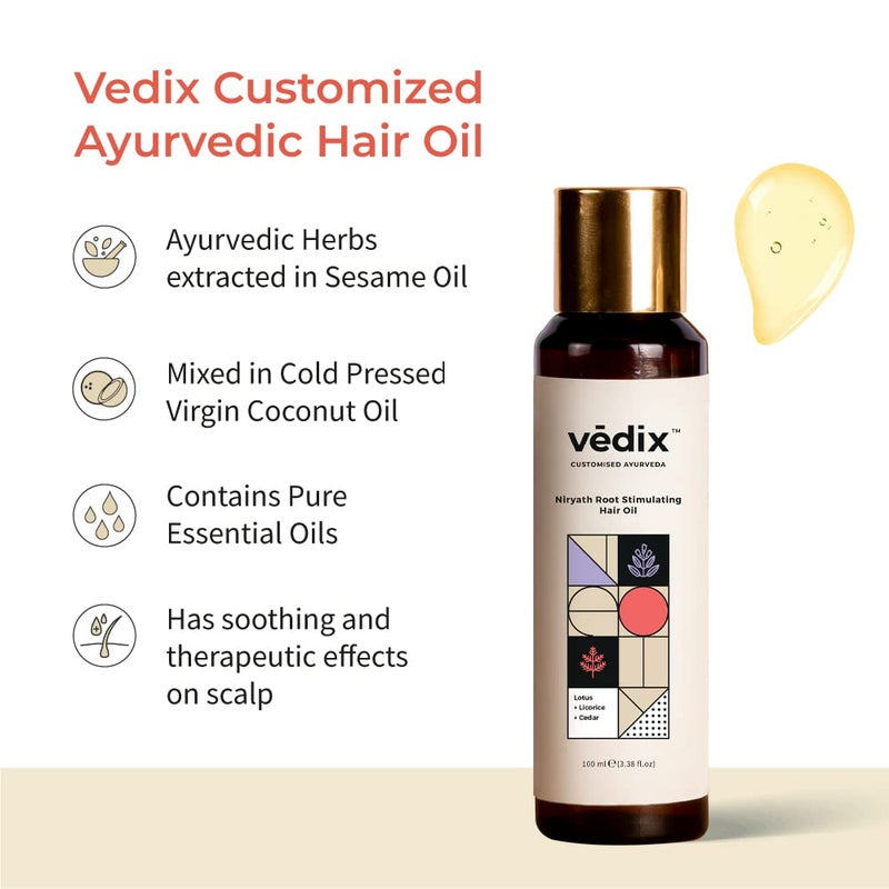 Vedix Ayurvedic Hair Care Combo Pack Customized Hair Oil for Dandruff and Anti Dandruff Shampoo for NormalOily Hair with Dry Scalp  Curly Hair  200 ml - Image 2