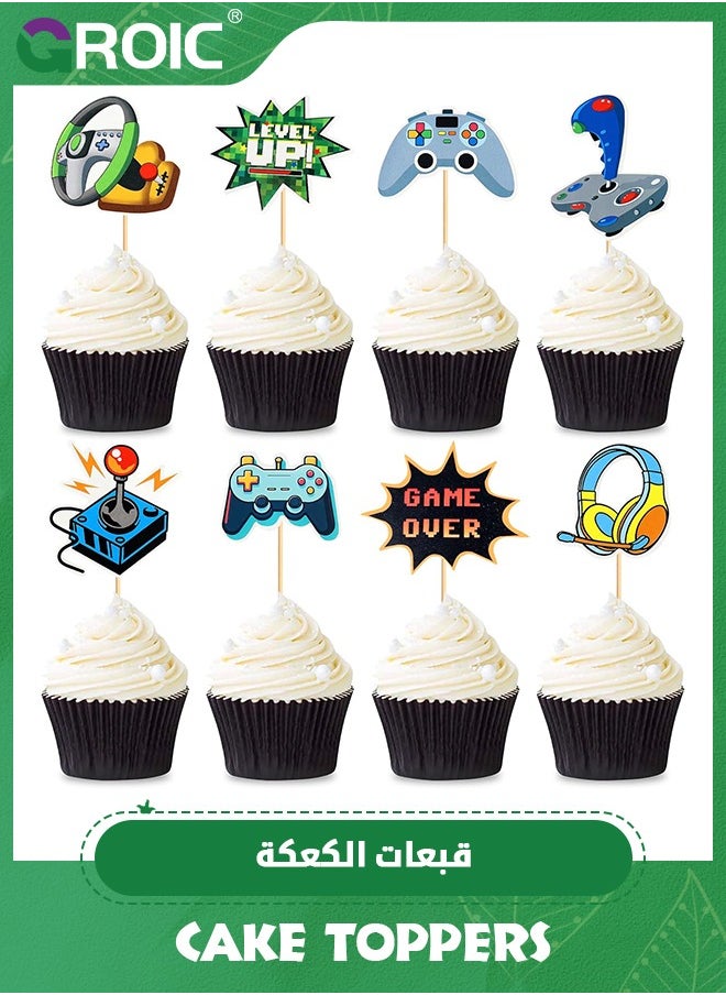 GROIC - 40 PCS Video Game Cupcake Toppers Assembled Game On Controllers Cupcake Picks GamePad Cake Decorations for Game Theme Party,Party Decorations Supplies - Image 1