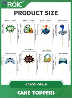 GROIC 40 PCS Video Game Cupcake Toppers Assembled Game On Controllers Cupcake Picks GamePad Cake Decorations for Game Theme Party,Party Decorations Supplies  - Image 2