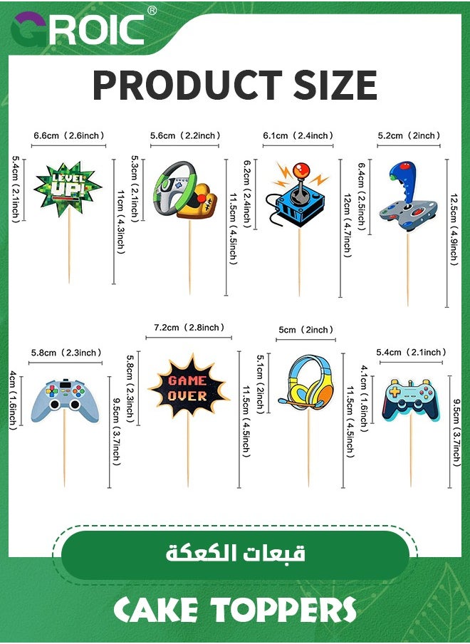 GROIC - 40 PCS Video Game Cupcake Toppers Assembled Game On Controllers Cupcake Picks GamePad Cake Decorations for Game Theme Party,Party Decorations Supplies - Image 1
