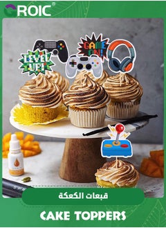 GROIC 40 PCS Video Game Cupcake Toppers Assembled Game On Controllers Cupcake Picks GamePad Cake Decorations for Game Theme Party,Party Decorations Supplies  - Image 5