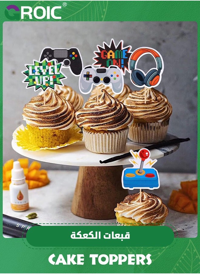 GROIC - 40 PCS Video Game Cupcake Toppers Assembled Game On Controllers Cupcake Picks GamePad Cake Decorations for Game Theme Party,Party Decorations Supplies - Image 1