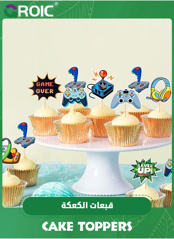 GROIC - 40 PCS Video Game Cupcake Toppers Assembled Game On Controllers Cupcake Picks GamePad Cake Decorations for Game Theme Party,Party Decorations Supplies - Image 1