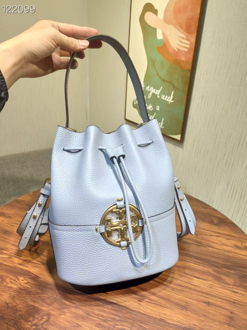 2023 New Miller Pebbled First-Layer Cowhide Bucket Bag Classic Large Logo Shoulder Crossbody Handbag - Image 1