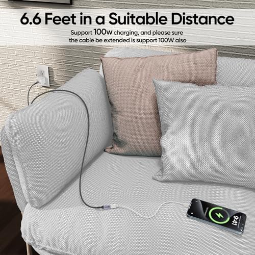 DteeDck USB C Extension Cable 6.6ft, 4K@60Hz Video/10Gbps Data Transfer/100W Charging USBC 3.2 Type C Extender Cord, USB3.2 Gen2 Male to Female for Laptop Tablet Mobile Phone and More - Image 4