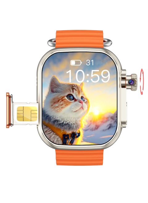 7 in 1 Smart Watch 9th Generation with HD Screen, Bluetooth, Video Calls, Multiple Sports Modes, SIM Card Support, 4G Camera, Multiple Apps, with 7 Extra Straps