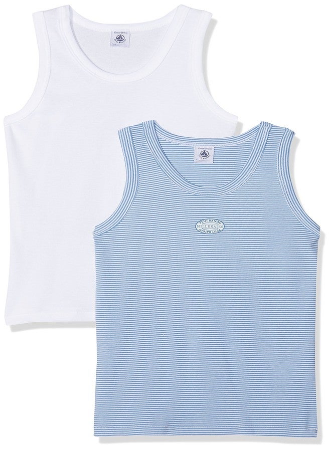 Petit Bateau Boys 2 Pack Undershirts Sizes 2-14 Style 24284 (Size 2 Style 24284 Boys) Multi - Image 1