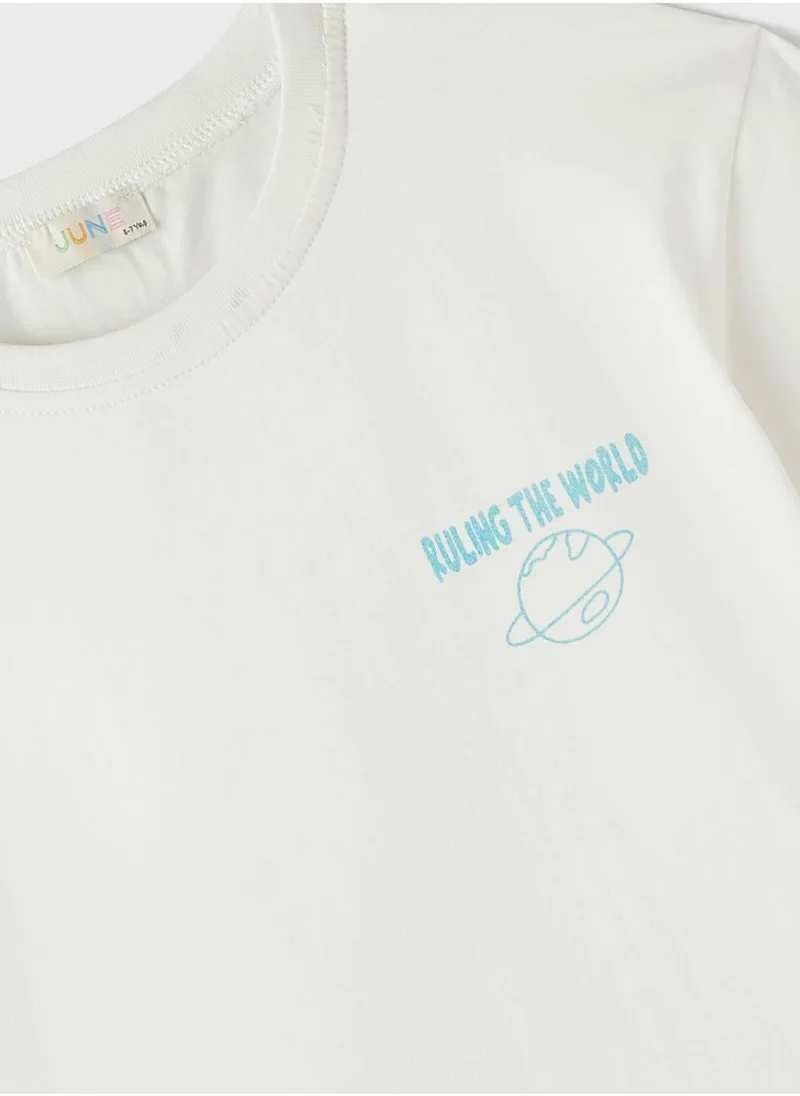 جون Kids Crew Neck T-Shirt And Short Sets