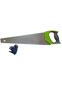 Inditrust Inditrust Double Ground Nickel Chromium Steel Hacksaw Hand Saw with GLOVES with Rubber Grip Handle 16 inch  - Image 1