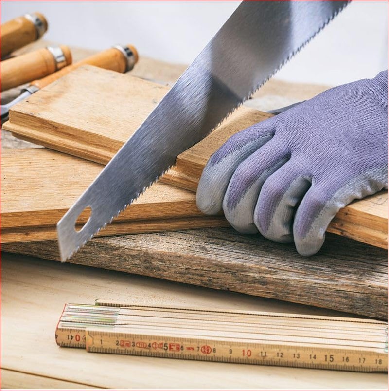 Inditrust Inditrust Double Ground Nickel Chromium Steel Hacksaw Hand Saw with GLOVES with Rubber Grip Handle 16 inch  - Image 2