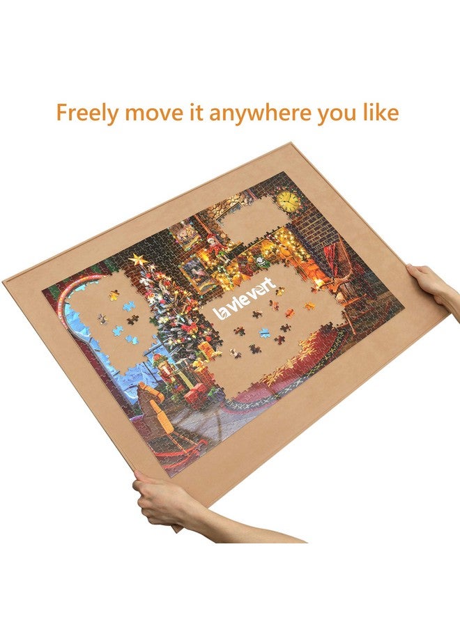 Lavievert Lavievert Wooden Jigsaw Puzzle Board, Lightweight & Portable Puzzle Plateau Storage Saver with Non-Slip Surface for Games Up to 1500 Pieces - Khaki - Image 4