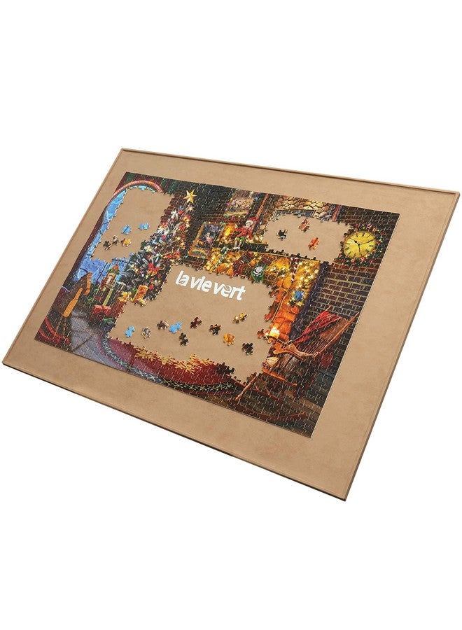 Lavievert Lavievert Wooden Jigsaw Puzzle Board, Lightweight & Portable Puzzle Plateau Storage Saver with Non-Slip Surface for Games Up to 1500 Pieces - Khaki - Image 1