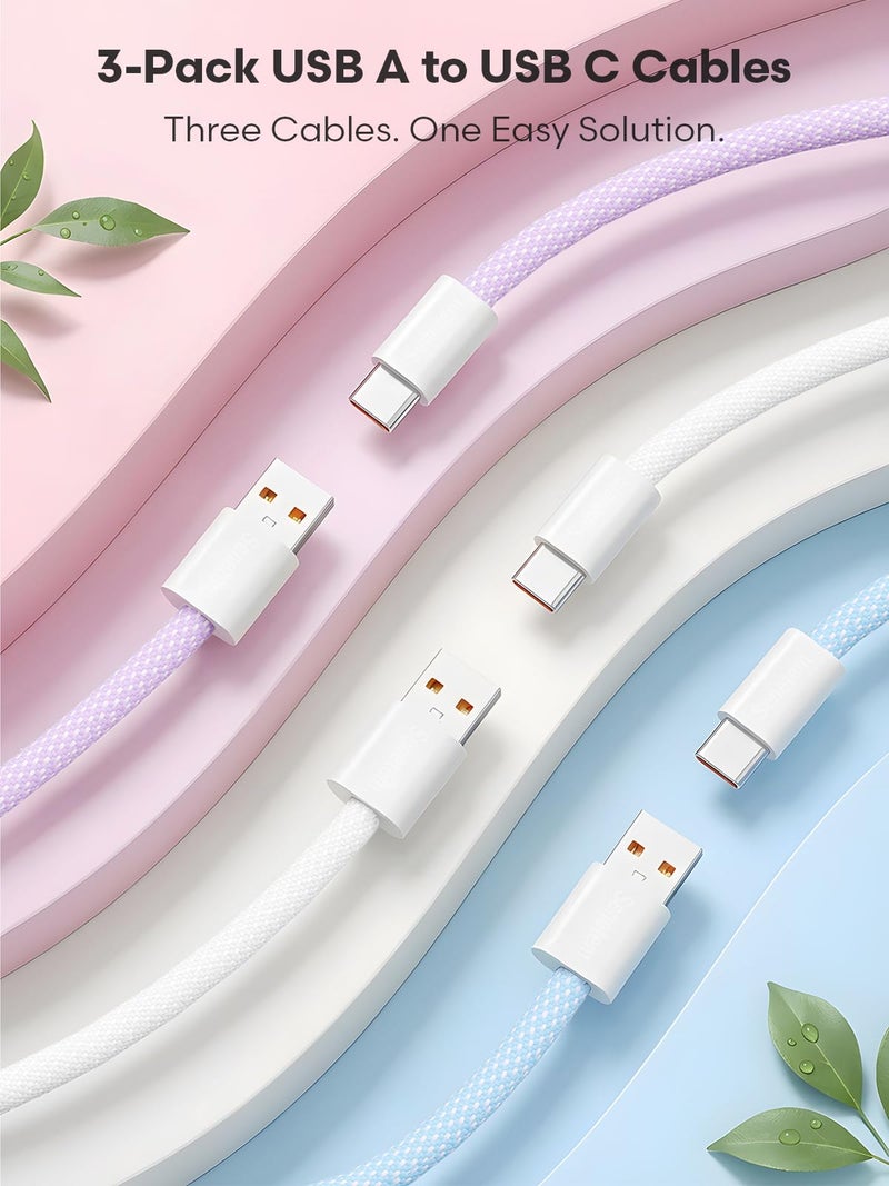 Senetem USB C Cable 3FT 3-Pack, USB A to USB Type C Charger Cord, 3A Fast Charging Compatible with iPhone 15 16 17 Pro, Samsung S24/S23 S22/Note 20/10, Car Play, Apple iPad Android Accessories - Image 2