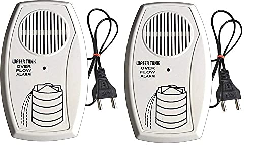 Aarav Aarav Water Tank Overflow Alarm Siren White Color with Human Voice Wired Sensor Security System Water Alarm Bell with Free Water Sensor Pack of 2  - Image 1