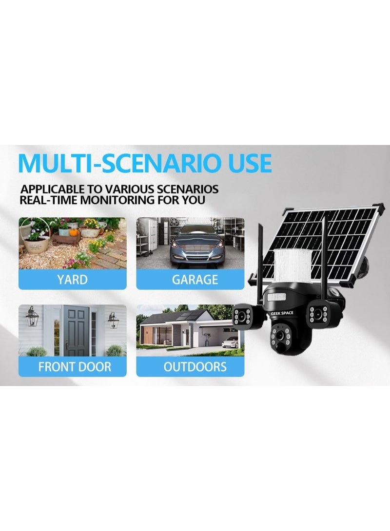 GEEK SPACE 3-Lens Solar Security Camera 4G WiFi Outdoor PTZ 360° AI Motion Detection Color Night Vision Two-Way Audio Waterproof Wireless IP Surveillance Camera with Remote Monitoring & Smart Alerts - Image 5
