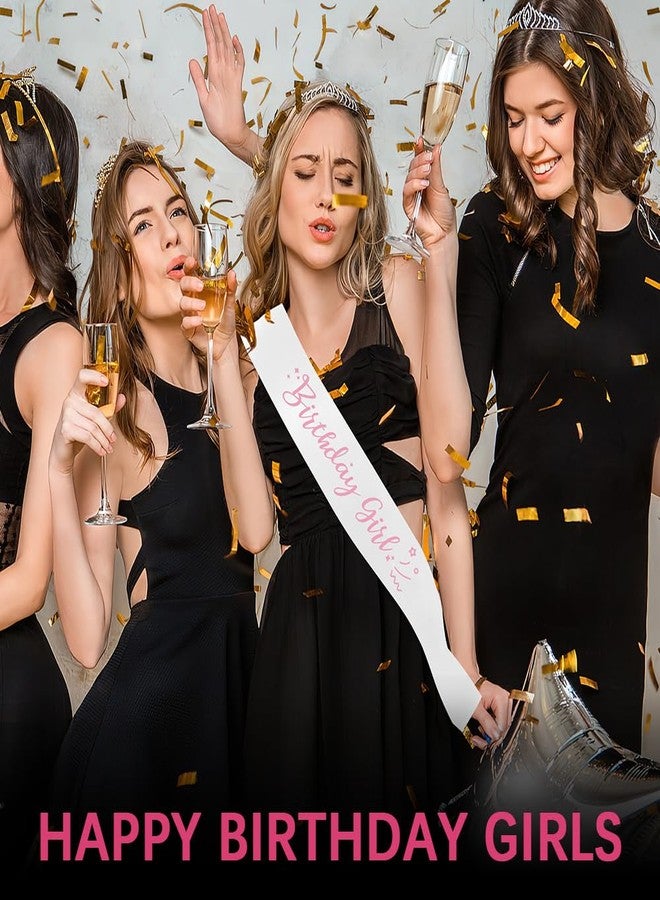 OALCQ Birthday Sash For Women White Sash With Pink Foil Birthday Girl Sash For Women Happy Birthday Sash For 18th Birthday Sash 21st Birthday Sash 30th Birthday Sash Birthday Queen Sash Satin16th - Image 4