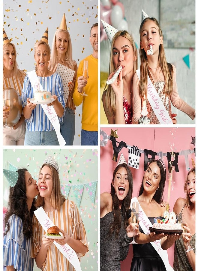 OALCQ Birthday Sash For Women White Sash With Pink Foil Birthday Girl Sash For Women Happy Birthday Sash For 18th Birthday Sash 21st Birthday Sash 30th Birthday Sash Birthday Queen Sash Satin16th - Image 5