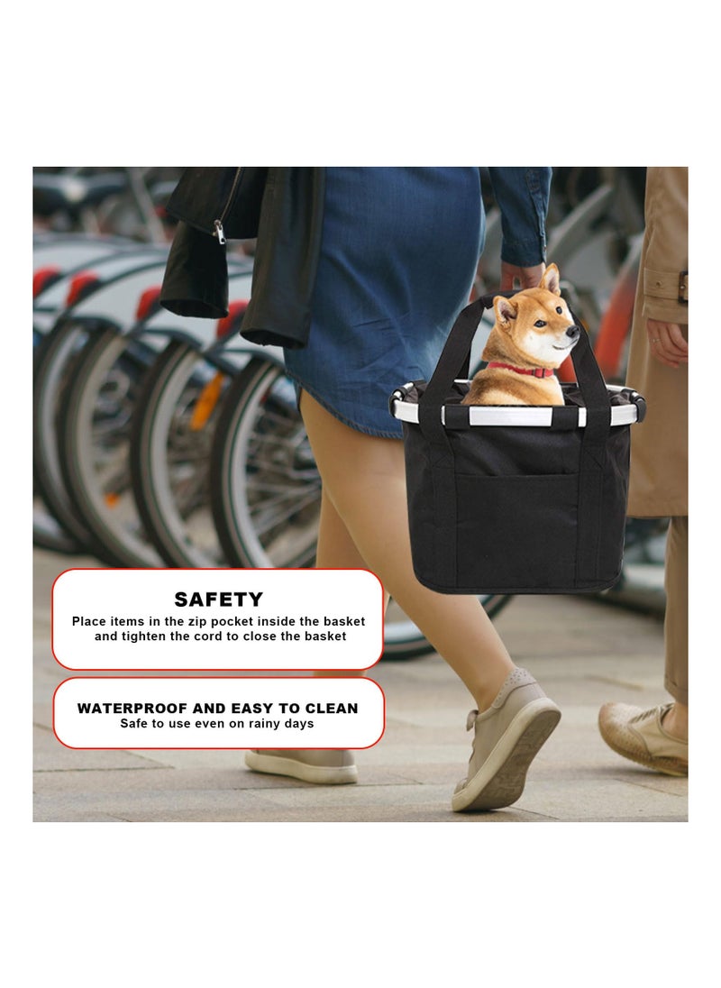SYOSI - Bike Basket, Front Dog Basket for Bike, Bike Baskets for Adult Bikes, Bike Bags for Bicycles, Removable Bicycle Basket, Folding Small Pet Bag for Shopping Camping Cycling, Waterproof Easy to Carry - Image 1