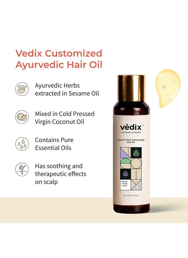 Vedix - Ayurvedic Hair Care Combo Pack, Customized Hair Care Kit - Hair Oil + Anti Hair Fall Shampoo For Normal/Oily Hair With Normal-Oily Scalp & Curly-Wavy Hair - 200 Ml - Image 1