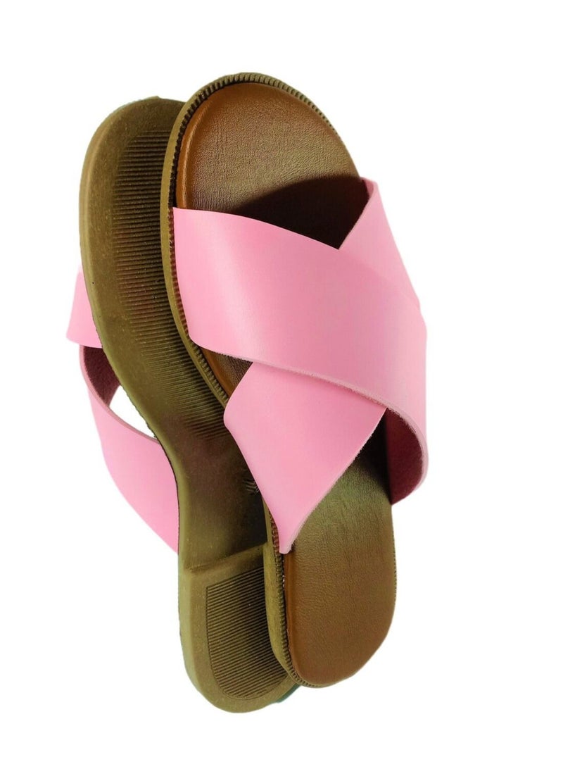 Leather Flat Slippers - Comfort Insole - For Women  - Image 4