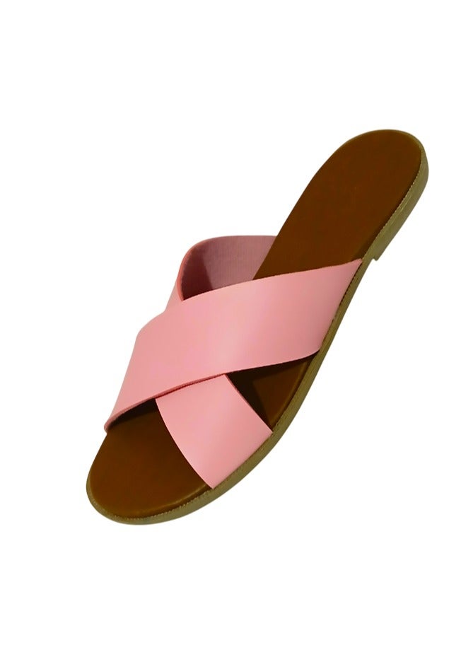 Leather Flat Slippers - Comfort Insole - For Women  - Image 1