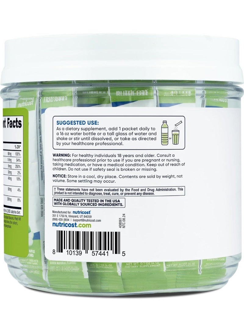 Nutricost Electrolytes Complex Green Apple Flavored 40 Stickpacks - Advanced Hydration Complex - Image 4