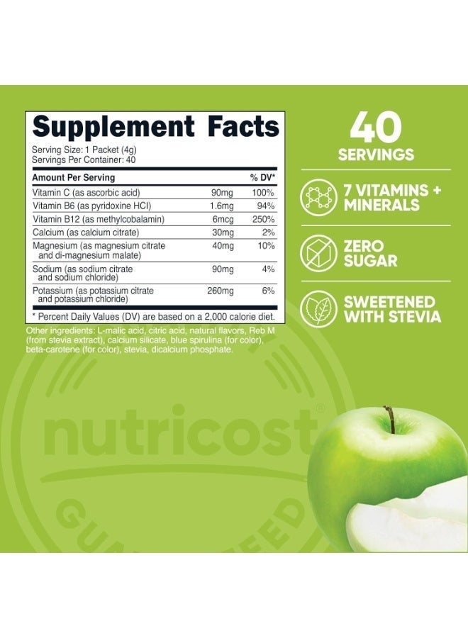 Nutricost Electrolytes Complex Green Apple Flavored 40 Stickpacks - Advanced Hydration Complex - Image 3