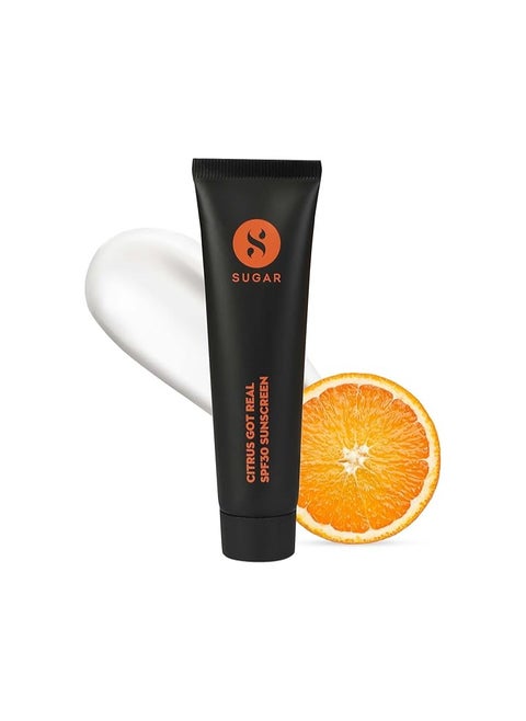 SUGAR Cosmetics Citrus Got Real Sunscreen For All Skin Types Spf30 | No White Cast | UVA/B & Blue Light Protection | Enriched With Vitamin C - 30G