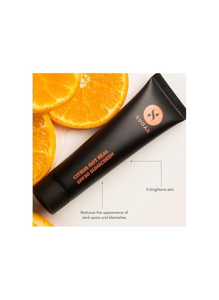 SUGAR - SUGAR Cosmetics Citrus Got Real Sunscreen For All Skin Types Spf30 | No White Cast | UVA/B & Blue Light Protection | Enriched With Vitamin C - 30G - Image 1