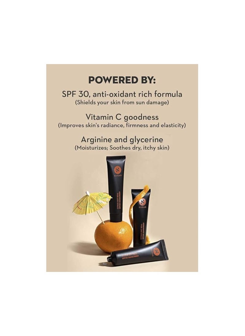 SUGAR - SUGAR Cosmetics Citrus Got Real Sunscreen For All Skin Types Spf30 | No White Cast | UVA/B & Blue Light Protection | Enriched With Vitamin C - 30G - Image 1