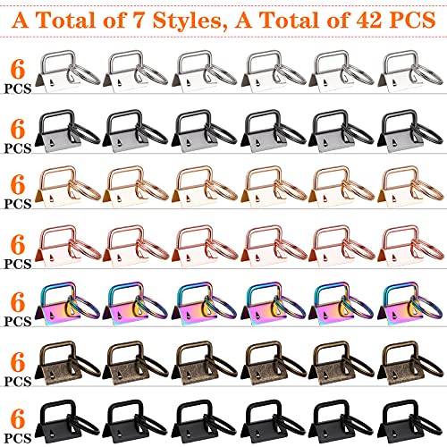 Modacraft 42PCS 1 Inch 7 Colors Keychain Hardware Set for Wristlet, Lanyard and Key Chain Making - Image 3