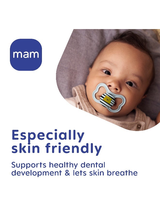 MAM Supreme Silicone Pacifiers for Babies 0–6 Months, Boy , Pack of 2 - Image 2