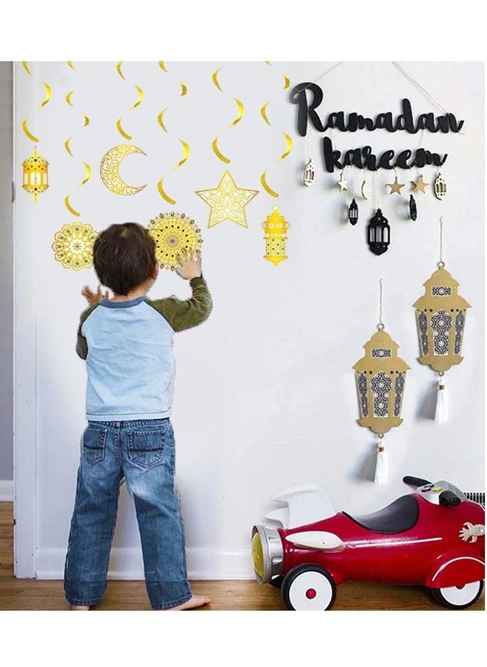 Party Propz Party Propz Eid Mubarak Decoration - Ramadan Kareem Decotion -Swirl With Hangings - Set of 6  - Image 4