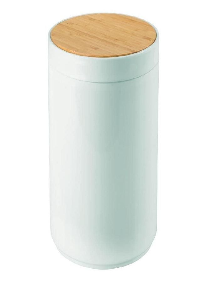 mDesign Plastic Round Trash Can Small Wastebasket, Garbage Bin Container with Swing-Close Lid, Kitchen, Bathroom, Home Office, Bedroom Basket; Holds Waste, Recycling,1.3 Gallon - Mint Green/Natural - pzsku/ZE534B7122FB913F6AE5CZ/45/_/1692791649/d55c8c2b-7d16-4429-8fc9-e3c9e661dac1