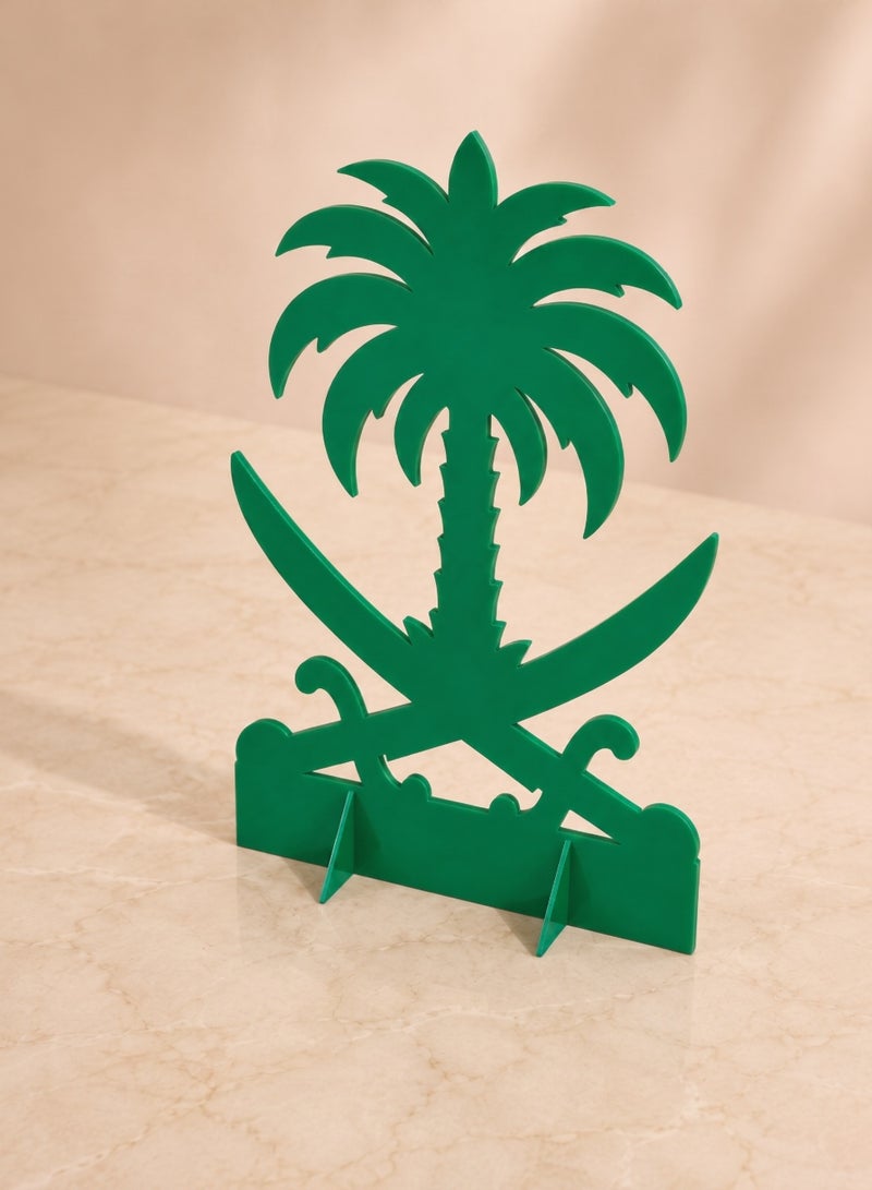 لوحة ستاند ديكور من الأكريليك بتصميم مستوحى من الهوية السعودية لاحتفالات اليوم الوطني السعودي ويوم التأسيس والاحتفالات السعودية - Image 4