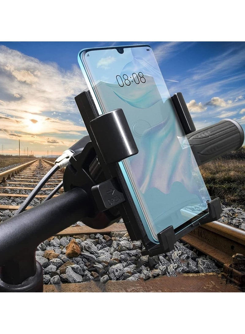 Huitich Upgraded Rearview Mirror Motorcycle & Bike Phone Holder Metal Base, Secure Mobile Mount for Navigation - Image 5