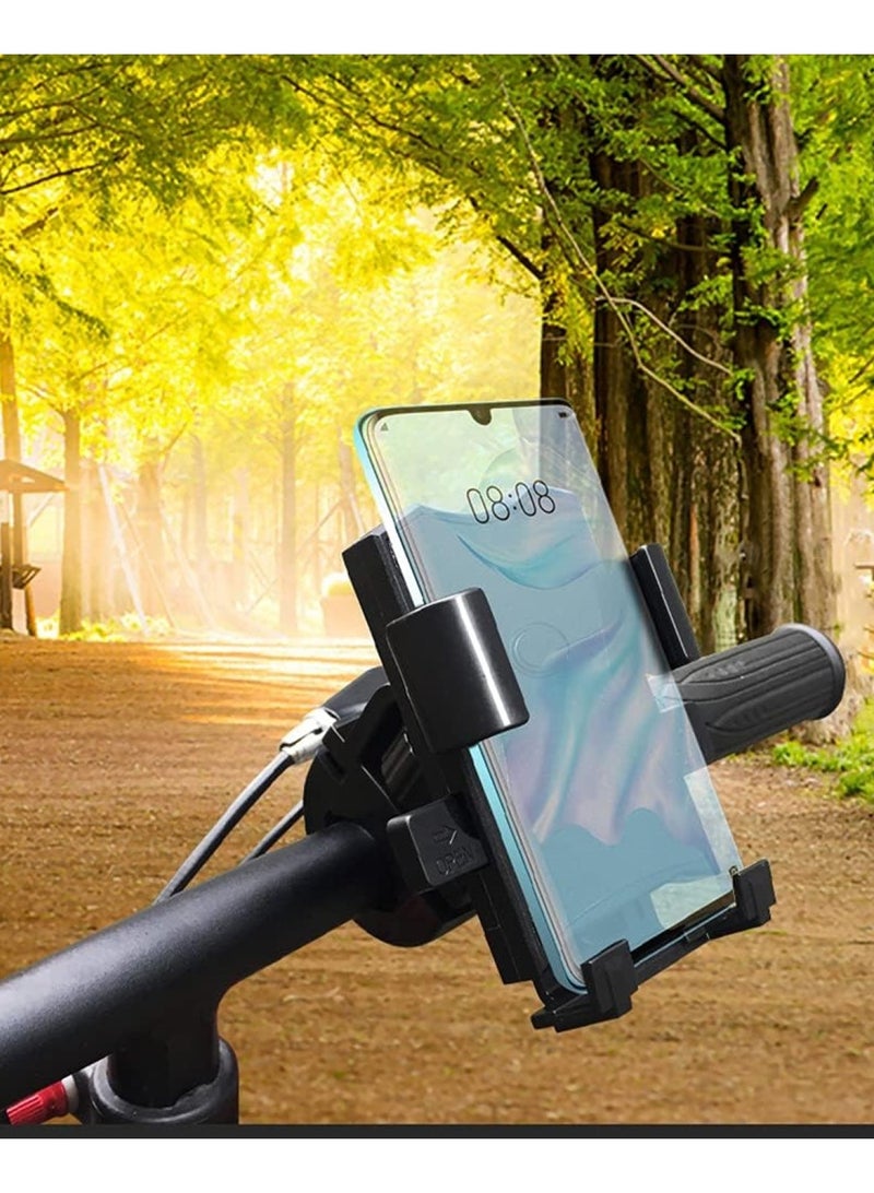 Huitich Upgraded Rearview Mirror Motorcycle & Bike Phone Holder Metal Base, Secure Mobile Mount for Navigation - Image 2