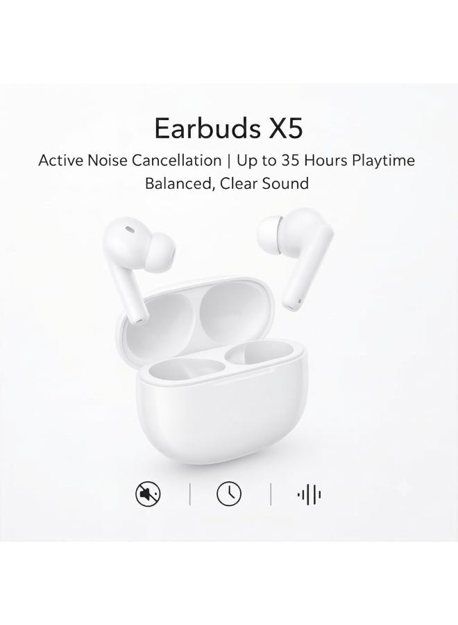 ليناكز الأصلي سماعات الأذن اللاسلكية Honor Choice Earbuds X5 بتقنية Bluetooth 5.3، وميزة إلغاء الضوضاء (ENC)، ​​وصوت جهير عميق (Deep Bass)، ومكالمات واضحة مدعومة بالذكاء الاصطناعي، وزمن انتقال منخفض، وتحكم باللمس، ومقاومة للماء بمعيار IP54، ووقت تشغيل يصل إلى 35 ساعة – اللون الأبيض. - Image 4