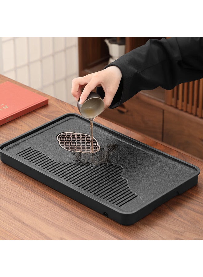 Tangfeng Tea Tray And Tea Set, Home Small Tea Table, Kung Fu Tea Set, Zhoushan Tea Tray Small + Chong Lou Teapot With Handle, 9 Pieces - Image 5