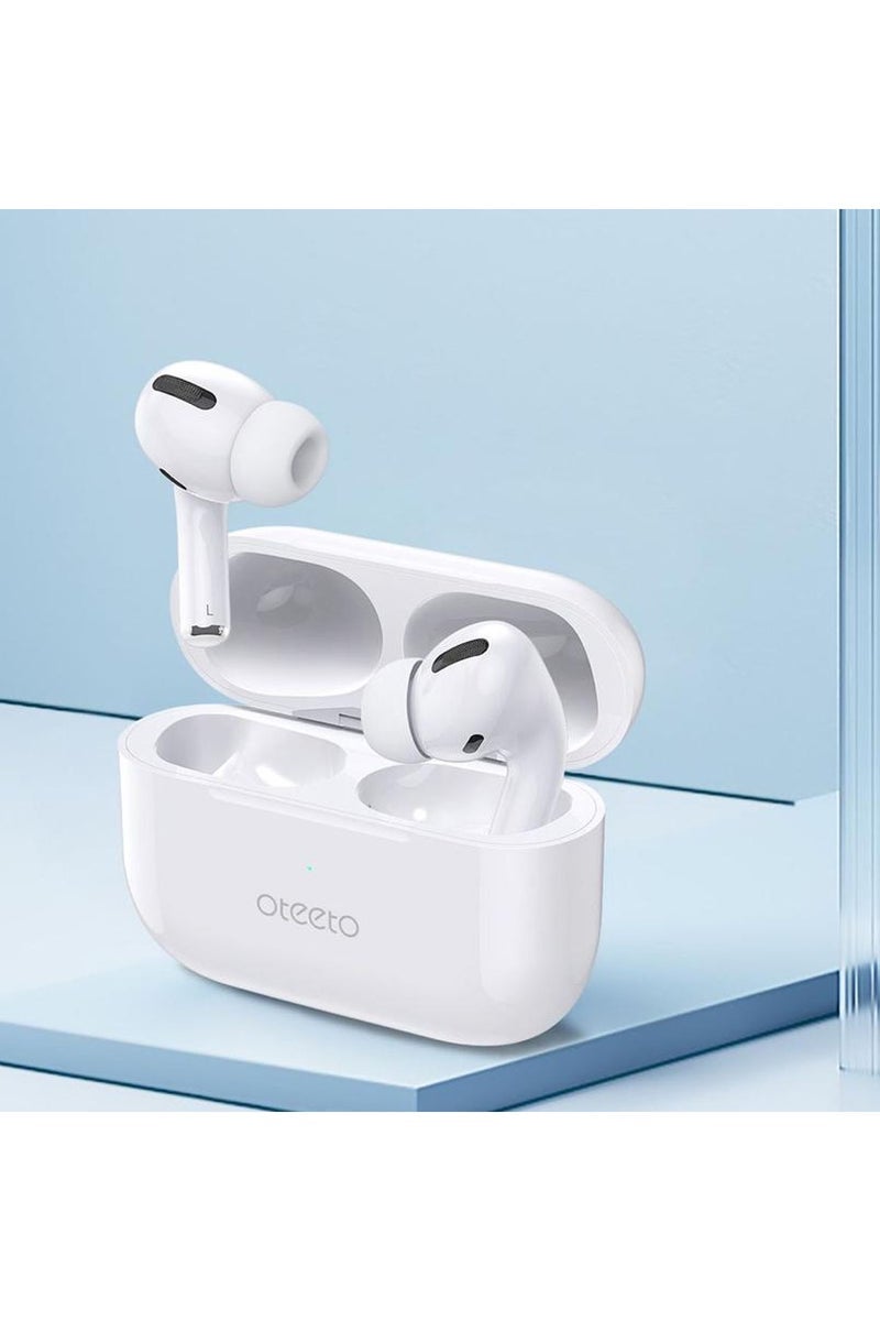 Oteeto OT5 Bluetooth Earbuds with HiFi Stereo Sound, Noise Cancellation, Multi-Function Touch Control, and Long Battery Life – Wireless Earbuds in White, Compatible with Android Smartphones, Tablets, and Bluetooth Devices for Music, Calls & More - Image 4