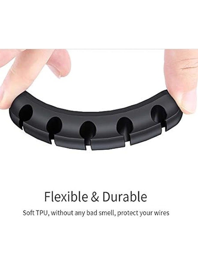 منظم مشابك الكابلات - إدارة الكابلات، وأسماك الساحبة، وحامل الكابلات للكابلات الكهربائية وكابلات الشحن للملحقات، وكابل الماوس، والكمبيوتر الشخصي، والمكتب، والمنزل. - Image 3